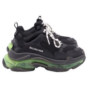 Balenciaga Triple S Clear Sole Sneakers in Black Polyester